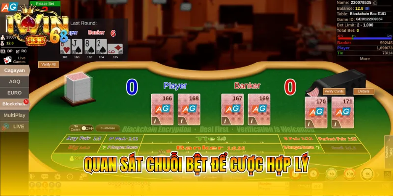 Quan sát chuỗi bệt để cược hợp lý